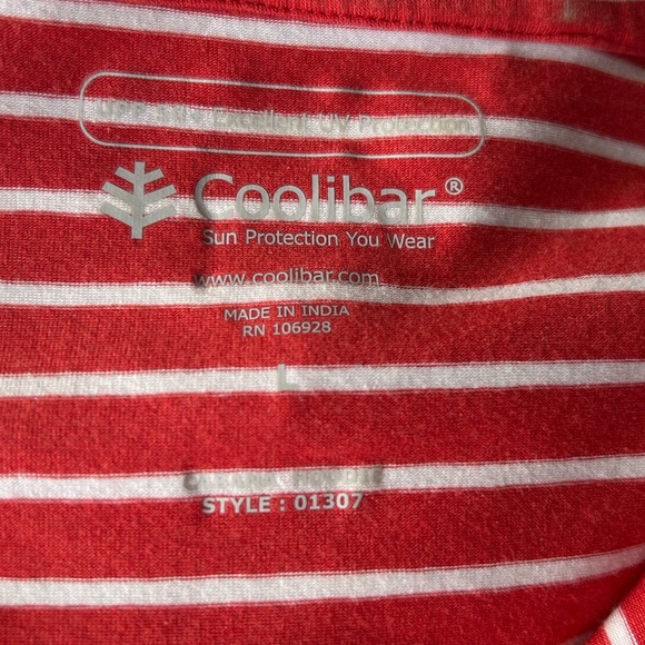 Coolibar Cabana Hoodie Coverup SPF 50+ Red Stripe Excellent Size Large - Picture 4 of 10